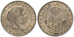 1/2 CÉNTIMO DE ESCUDO – Barcelona, 1866