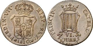 6 CUARTOS – Cataluña, 1836 (VI·QUAR·CATHAL)