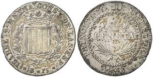 1 PESETA – Barcelona, 1836 (PS, CANTO ESTRIADO)