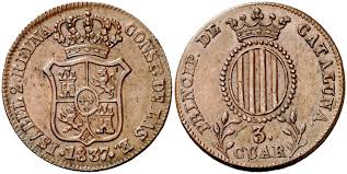 3 CUARTOS – Cataluña, 1837