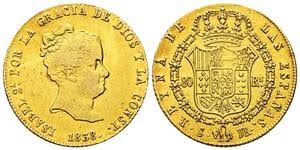 80 REALES (oro) – Sevilla, 1838 (RD)