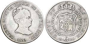 4 REALES (plata) – MADRID, 1839 (PS)