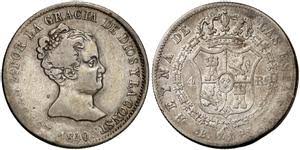 4 REALES (plata) – Barcelona, 1840 (PS)