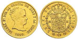 80 REALES (oro) – Madrid, 1840 (CL)