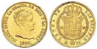 80 REALES (oro) – Barcelona, 1842 (PS)