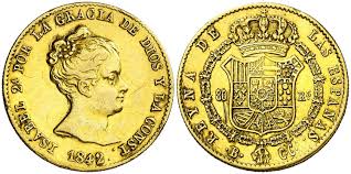 80 REALES (oro) – Barcelona, 1842 (CC)