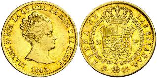 80 REALES (oro) – Barcelona, 1843 (CC)