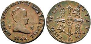 2 MARAVEDÍS (cobre) – JUBIA, 1844