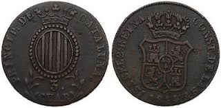3 CUARTOS (cobre) – Cataluña, 1844