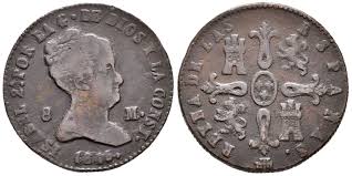 6 CUARTOS (cobre) – Cataluña, 1845 (5 pétalos)