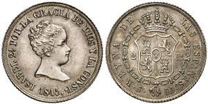 2 REALES (plata) – Sevilla, 1845 (RD)