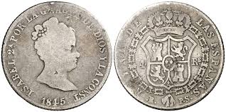 4 REALES (plata) – Barcelona, 1845 (PS)