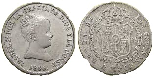 4 REALES (plata) – Madrid, 1845 (CL)