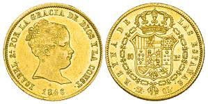 80 REALES (oro) – Madrid, 1846 (CL)