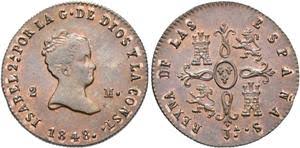 2 MARAVEDÍS (cobre) – Jubia, 1848