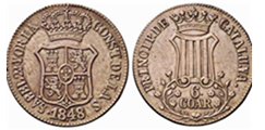 6 CUARTOS (cobre) – Cataluña, 1848