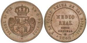 ½ REAL (cobre) – Madrid, 1848