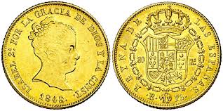80 REALES (oro) – Barcelona, 1848 (PS)