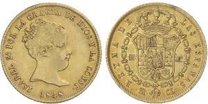 80 REALES (oro) – Madrid, 1848 (CL)