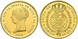 100 REALES – DOBLÓN (oro) – Madrid, 1850 (DG)