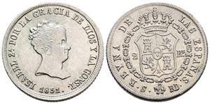 2 REALES (plata) – Sevilla, 1851 (RD)