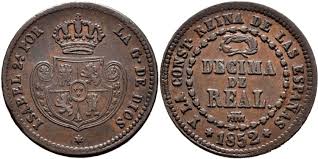1 DÉCIMA DE REAL (cobre) – Segovia, 1852