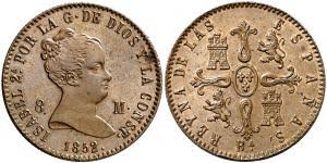 8 MARAVEDÍS (cobre) – Barcelona, 1852