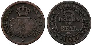 ½ REAL (cinco décimas, cobre) – Segovia, 1852