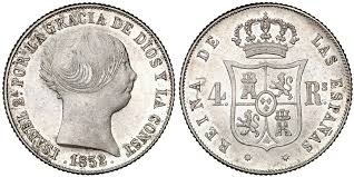 4 REALES (plata) – Barcelona, 1852 (PS)