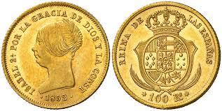 100 REALES – DOBLÓN (oro) – Madrid, 1852