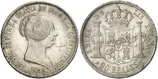 20 REALES (plata) – Barcelona, 1852