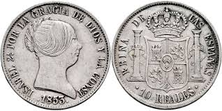 10 Reales (oro) – Barcelona, 1853