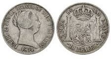 2 Reales (plata) – Madrid, 1854