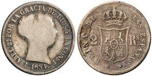 2 Reales (plata) – Madrid, 1854
