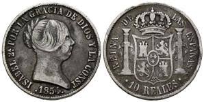 10 Reales (plata) – Madrid, 1854