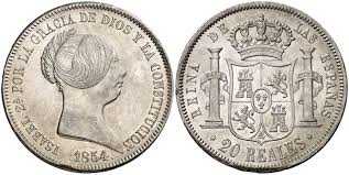 20 Reales (plata) – Sevilla, 1854