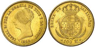 100 Reales (oro) – Barcelona, 1854