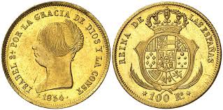 100 Reales (oro) – Madrid, 1854