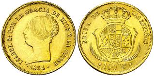 100 Reales (oro) – Sevilla, 1854
