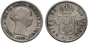 2 Reales (plata) – Madrid, 1855