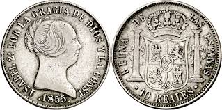 10 Reales (plata) – Barcelona, 1855