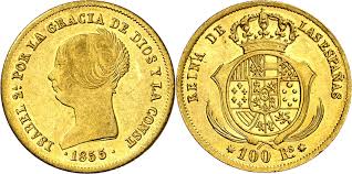 100 Reales (oro) – Madrid, 1855