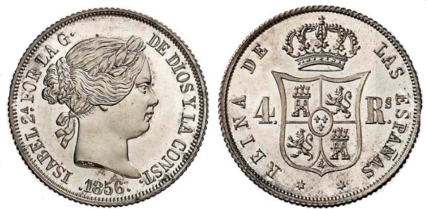 4 Reales (plata) – Madrid, 1856