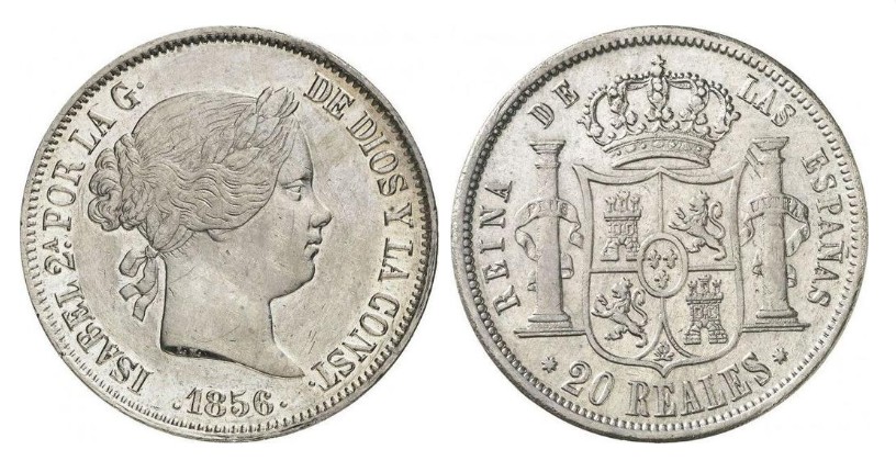 10 Reales (plata) – Sevilla, 1856