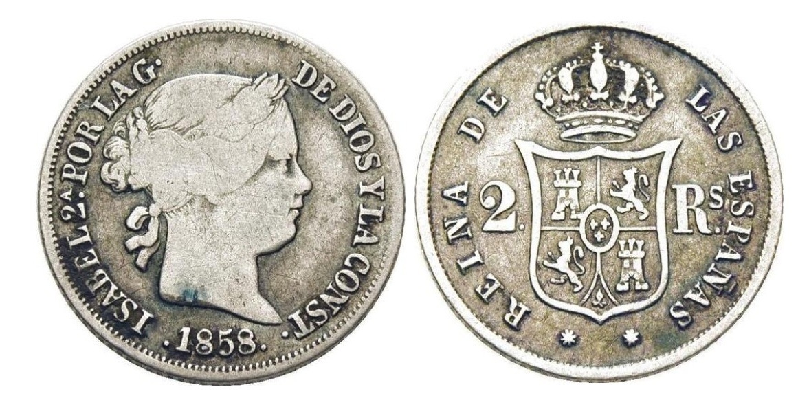 2 Reales – Barcelona, 1858