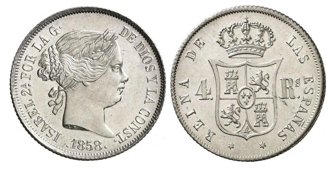 4 Reales – Barcelona, 1858