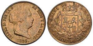 25 Céntimos de Real – Segovia, 1859
