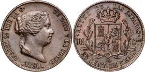25 Céntimos (Real) – Segovia, 1860