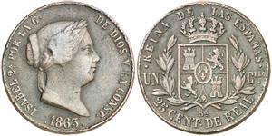 25 Céntimos de Real – Barcelona, 1863