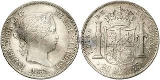20 reales – Madrid, 1863 (plata, circulación)